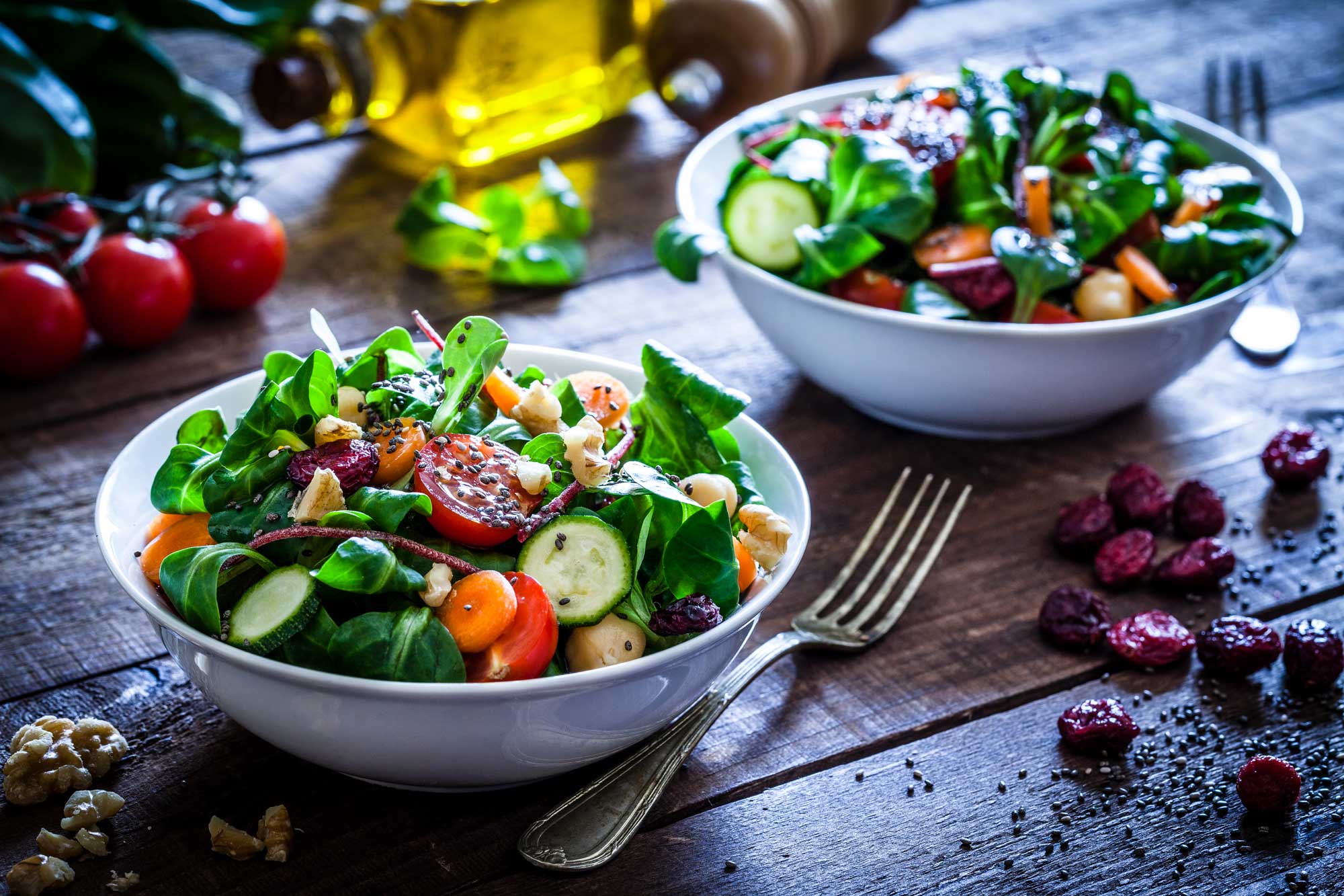 Sallad serverad på restaurang